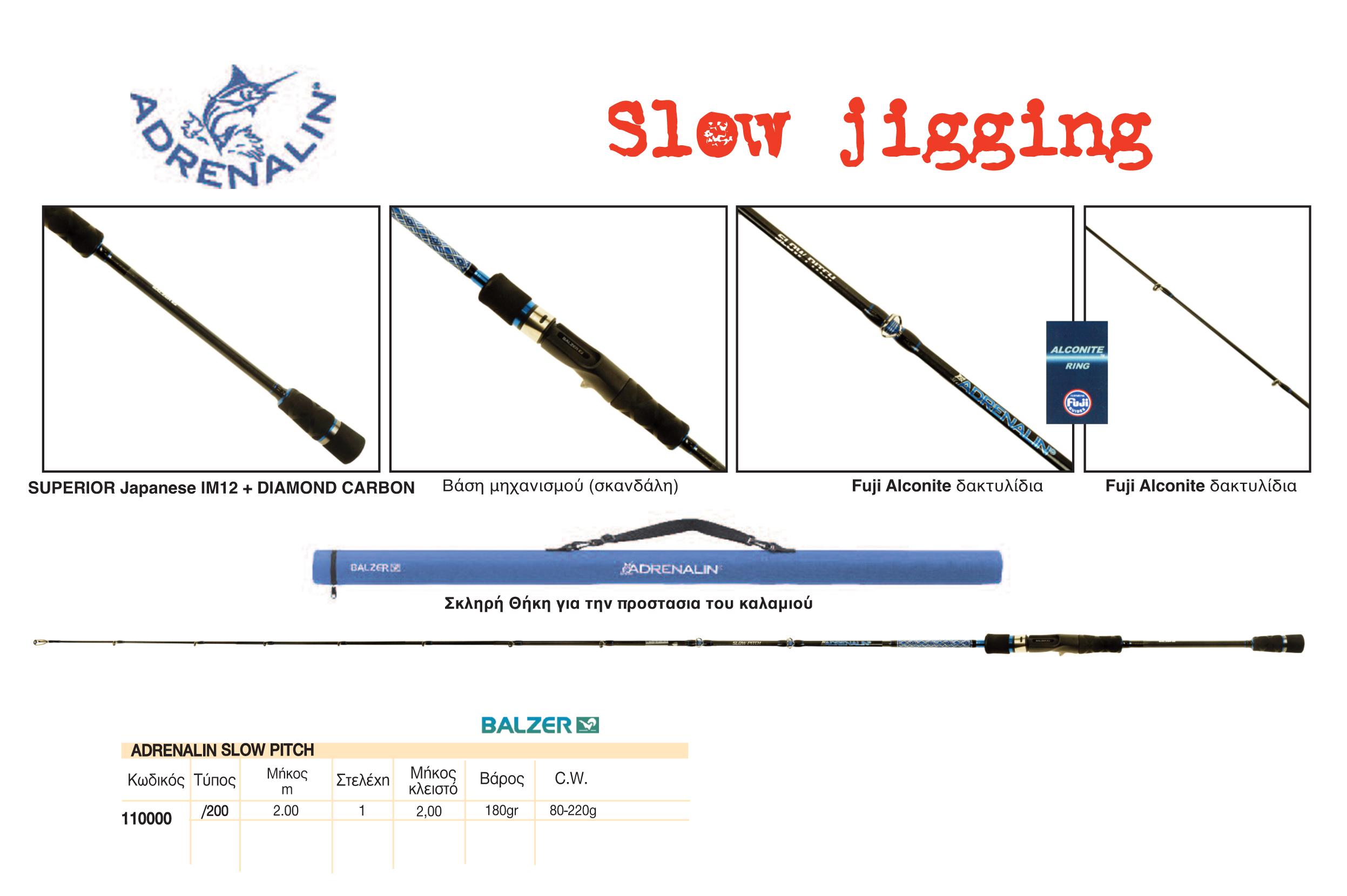 Fishing Rods - Fishing Rods for Boat - Fishing Rods for Slow Jigging -  Fishing Rods Balzer Adrenalin Slow Pitch 110000-200
